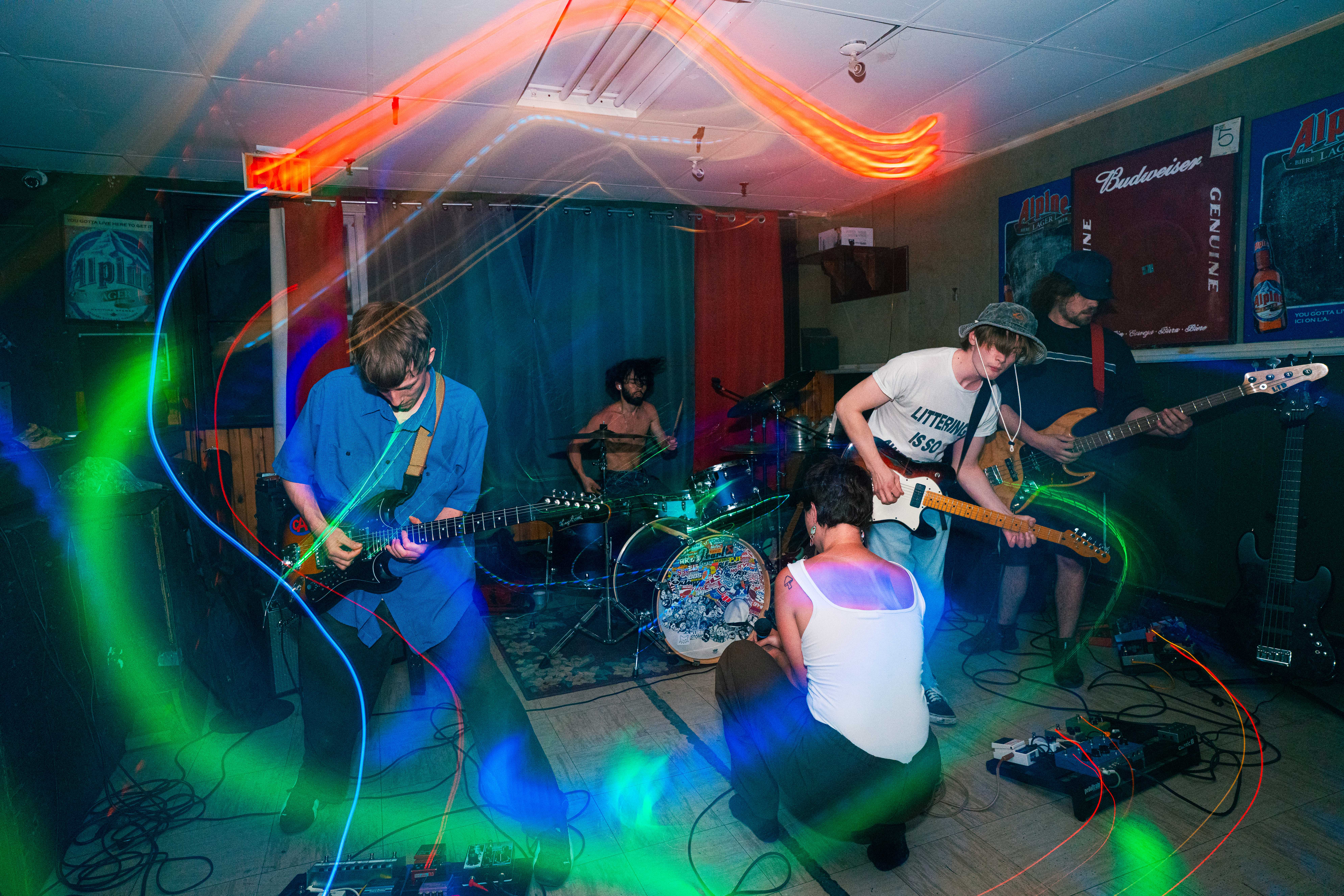 Photo of a punk band performing